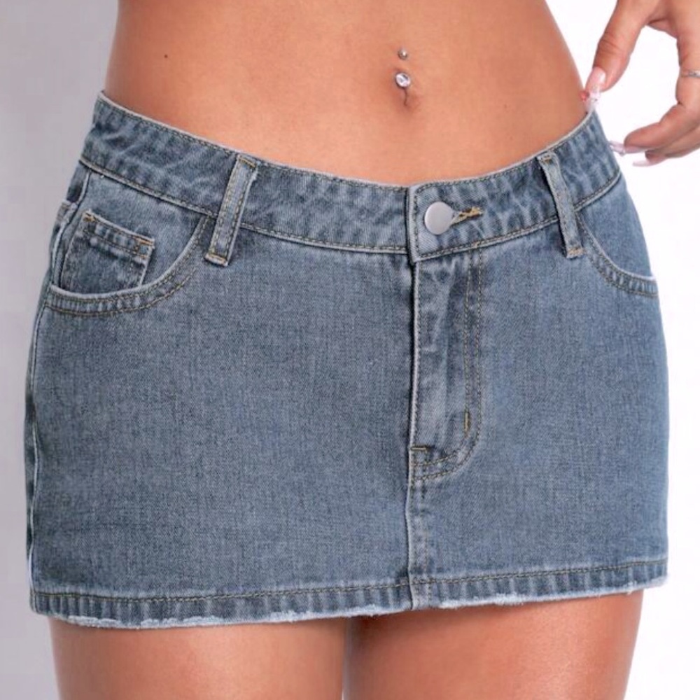 Y2k jean mini skirt